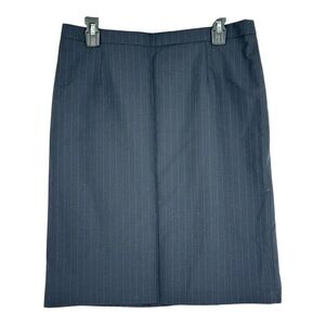 Edwards Signature Ladies Plus Size Poly Wool Woven Pinstripe Skirt Navy Size 24